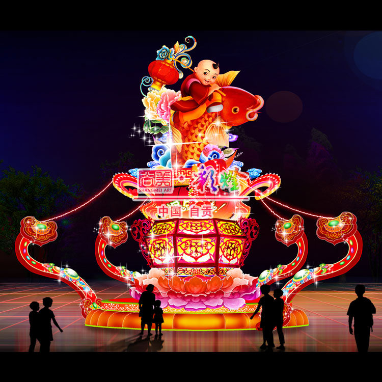 如意童子 童子鬧春 吉祥如意傳統題材花燈